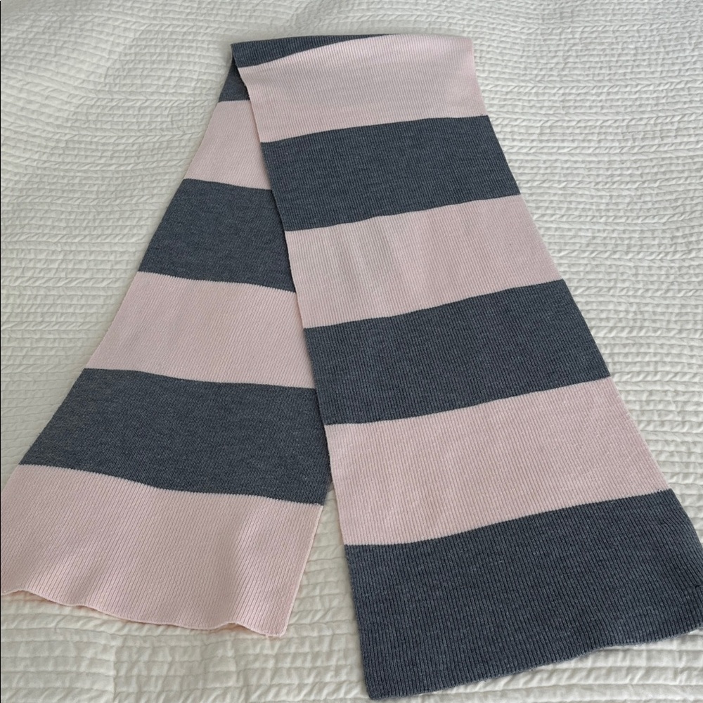 French Connection Pink and Gray Knit Scarf